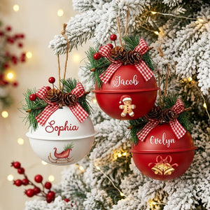 Personalized Christmas Jingle Bell Ornament | Custom Name Family Bauble Plaque | Pine Cone Plaid Bow Tree Hanging Keepsake Decor 1061790d-07ba-4472-94ff-80cf677e67b3-3.jpg