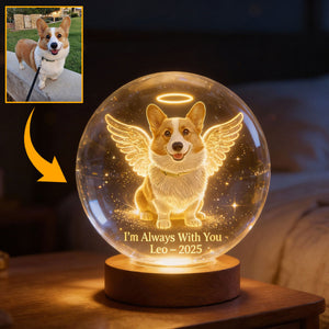 I'm Always With You - Personalized Dog Crystal Ball Night Light