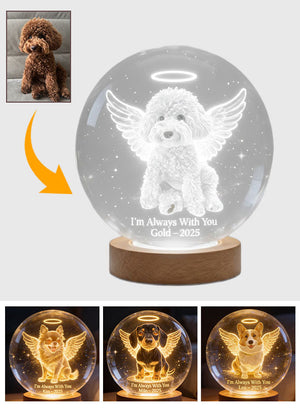I'm Always With You - Personalized Dog Crystal Ball Night Light