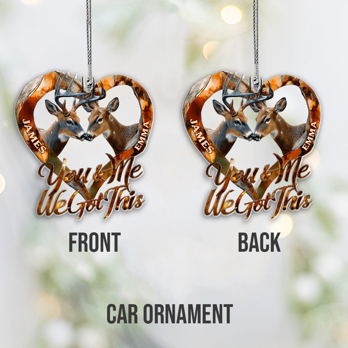 You & Me We Got This - Personalized Hunting Car Ornament