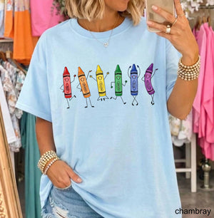 Comfort Colors Customized Crayon Doodles Teacher Shirt, Dancing Rainbow Back to School Tee, Kindergarten Elementary School Teacher Gift 109ed9cd-1d9b-48a2-b658-04c5431f6cdc-9.jpg
