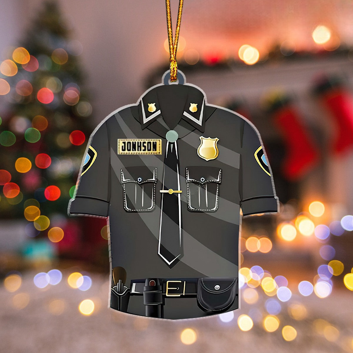 Custom Police Christmas Ornament, Personalized Bulletproof Police Vest Ornament Office Decor