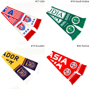 National Soccer Fan Scarf, Soccer Supporter Scarf, Perfect for Stadium Game Day, World Tournament Matches & National Team Fans