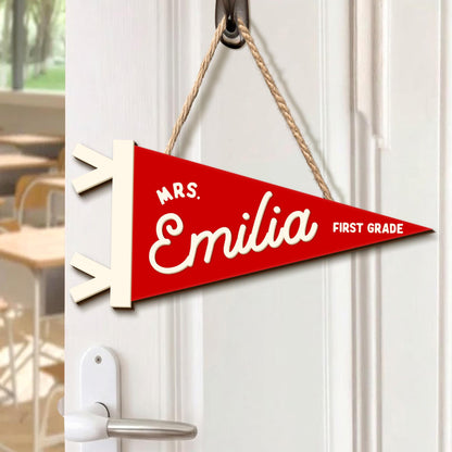 Personalized Teacher Pennant Flag Door Sign, Custom Teacher Name And Grade Sign, Back To School Gift, Teacher Gift, Class Welcome Sign 10_10bb7352-73a6-4444-b9a5-7e1b86c476dd.jpg