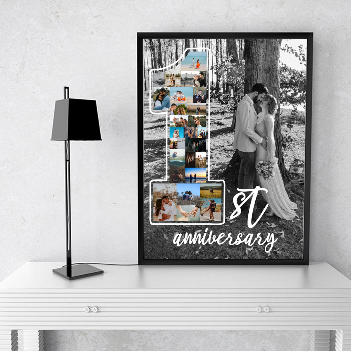 Our First Year Together Personalized Photo Collage, One Year Anniversary Gifts for Boyfriend, 1st Anniversary Gift for Husband, Gift for Him
