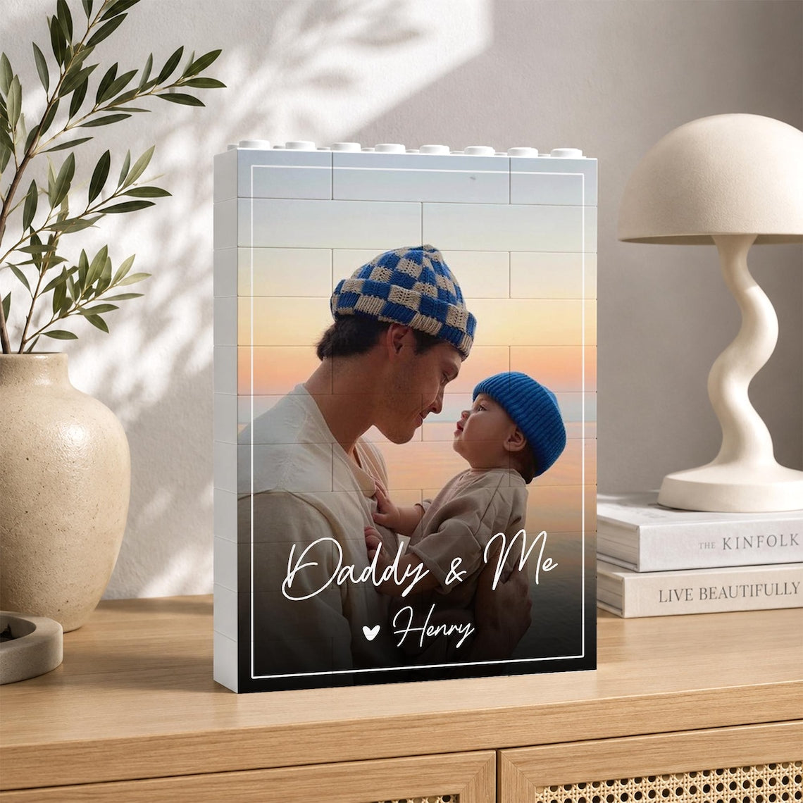 Personalized Dad Photo Building Blocks, Fathers Day Gift for Dad, Custom Photo Building Block, Bricks Puzzle Gift for Husband, New Dad Gift