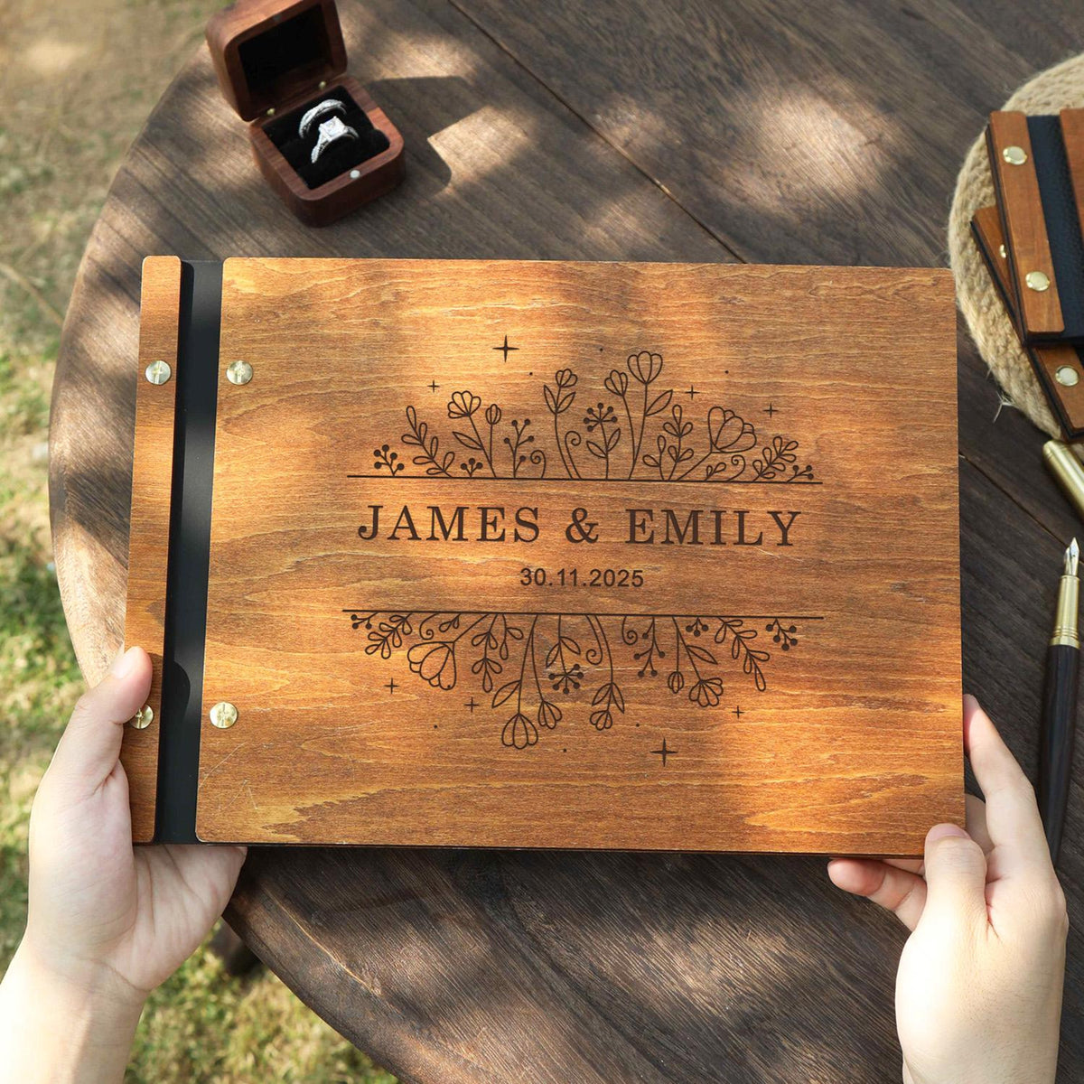 Personalized Wedding Guestbook, Elegant Wooden Wedding Guest Book, Reception Book , Photobooth Guestbook, Photo Album, Wedding Keepsake