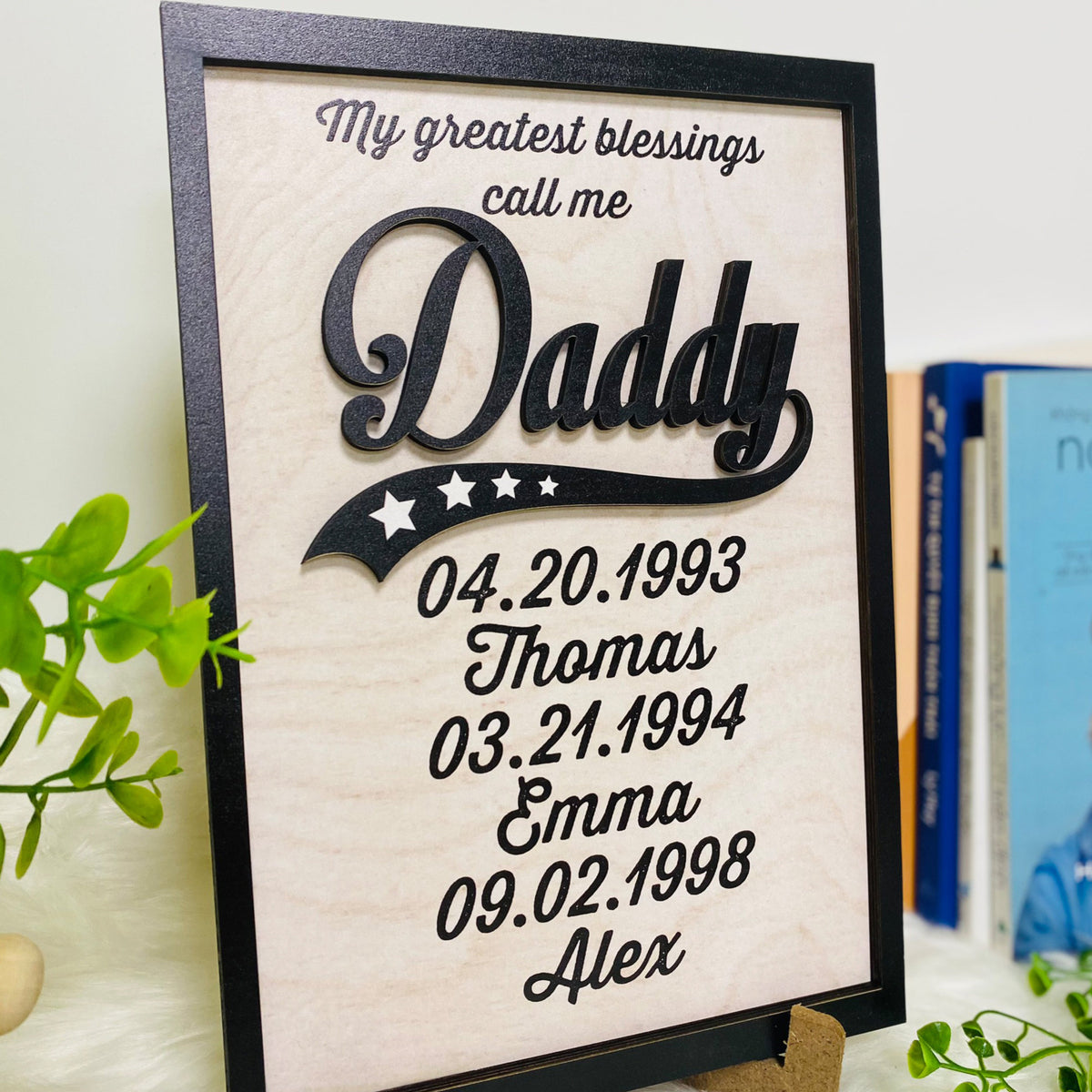 Personalized My Greatest Blessings Call me Daddy, The Achievements of Being a Father, Happy Father's Day, Gift For Dad, Custom Kid's Name