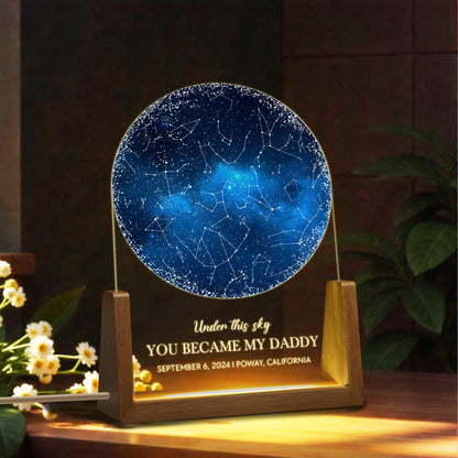 Custom Star Map by Date, Fathers Day Gift, Night Sky Night Light, Gift for Daddy, Gift for Dad From Daughter Son, The Day You Became My Dad