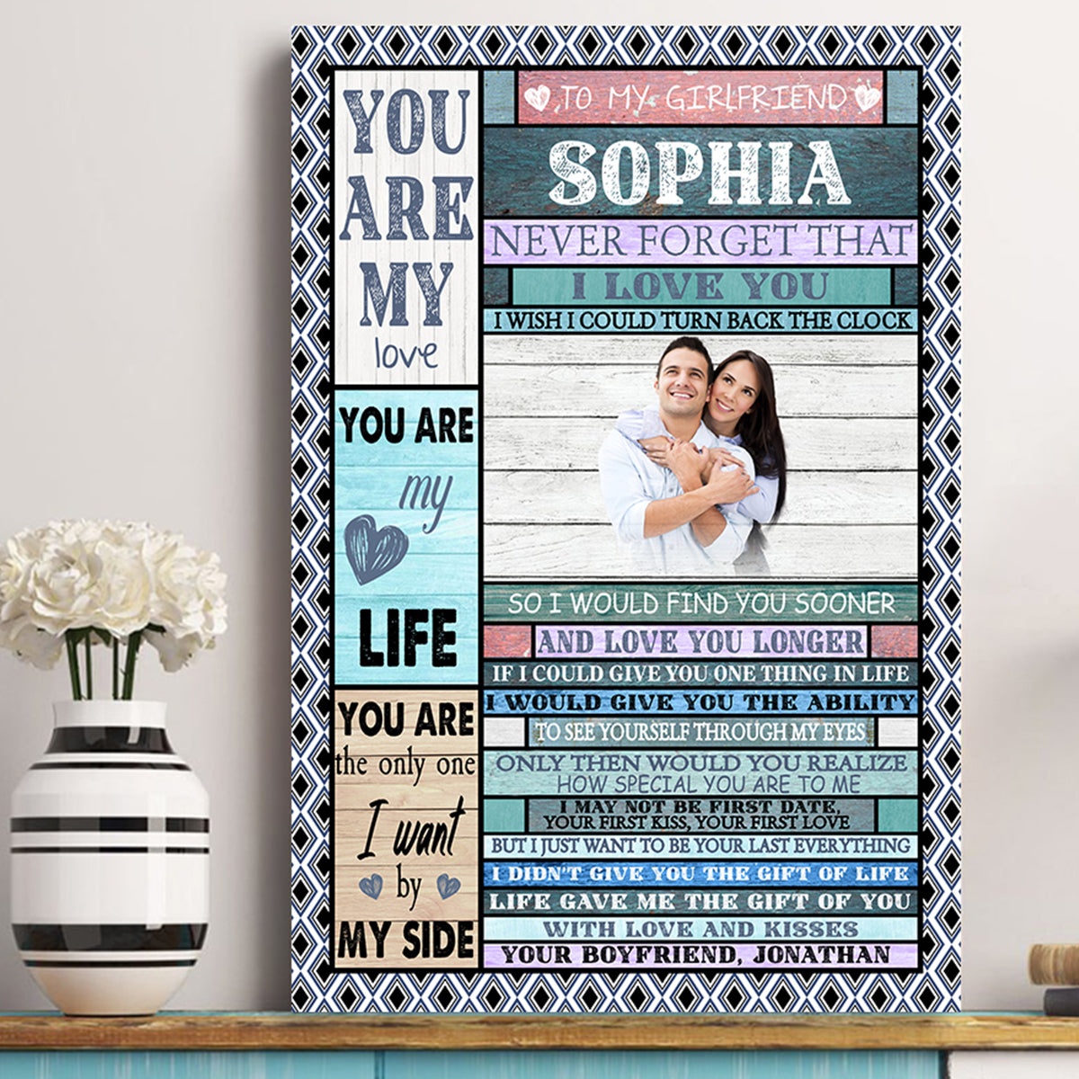 To My Girlfriend You Are My Life - Personalized Canvas - Gift For Girlfriend