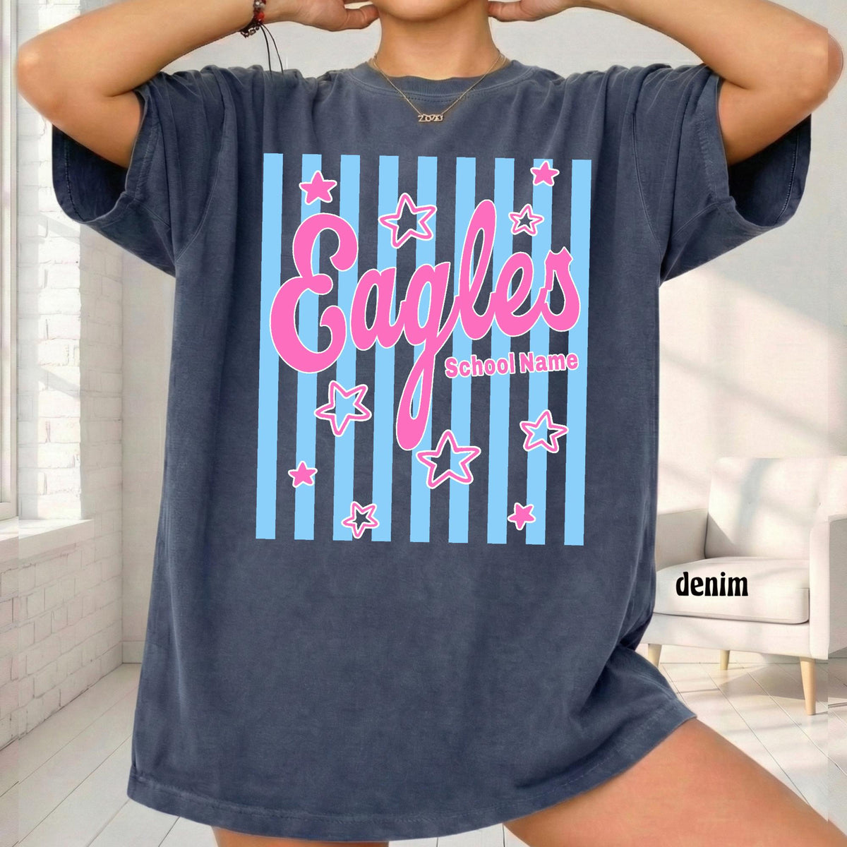 Comfort Colors Custom Mascot Team Shirts, Striped School Spirit Shirt, Game Day Mom Shirt, Back To School
