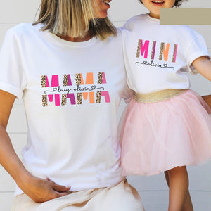 Matching Mama Grandma Mini Shirts, Custom Names Mama Tee, Matching Mommy Daughter Shirt
