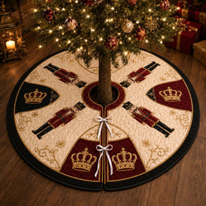 Nutcracker Christmas Tree Skirt, Quilted Holiday Tree Skirt, Royal Red Navy Gold Christmas Decor, Elegant Xmas Home Decor 10b8ea32-96a3-4351-8203-6ce768dce1ad-1.jpg