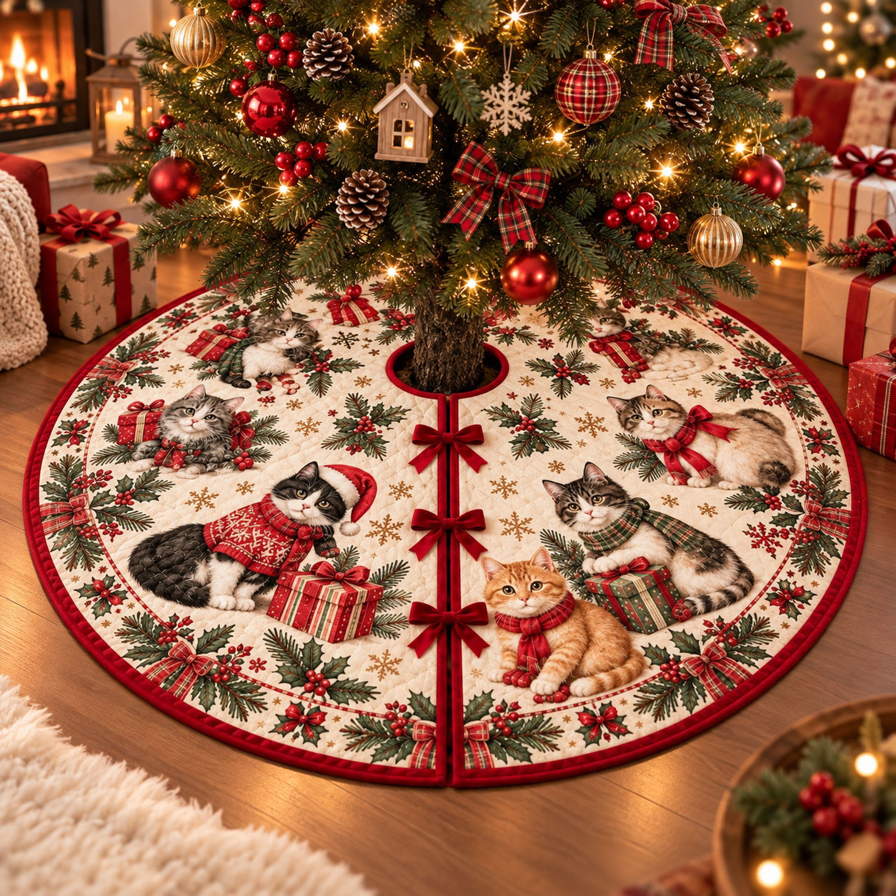 Christmas Cat Tree Skirt, Cute Christmas Tree Skirt, Holiday Cat Decor, Festive Christmas Tree Decoration, Cozy Xmas Home Decor 10bceaee-294e-4630-bdcb-7b8e23434a7d-fddf-2-.png