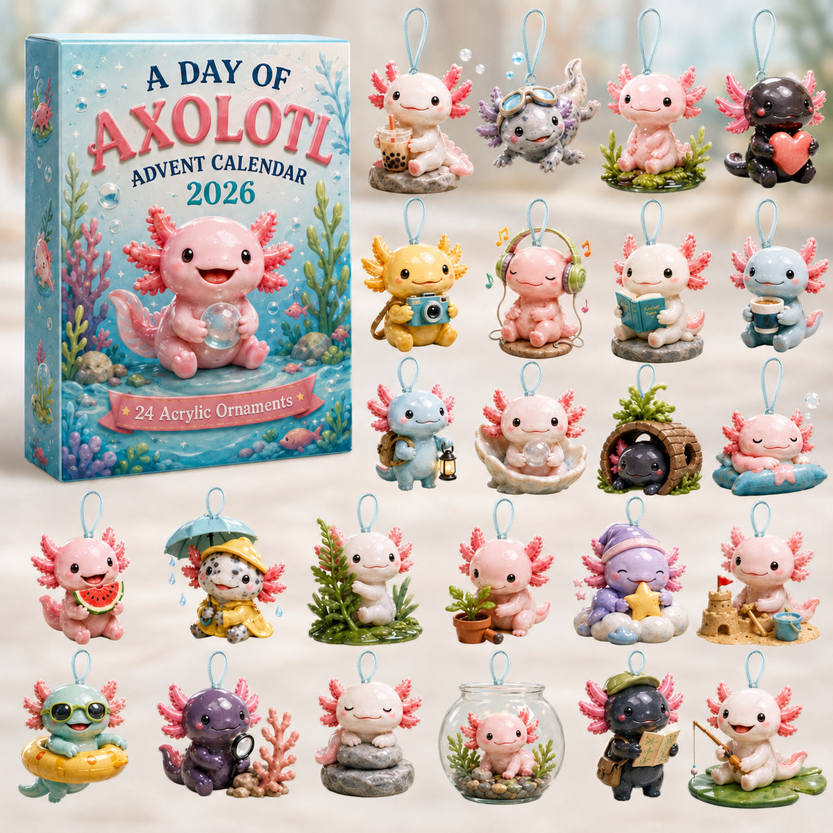 A Day Of Axolotl Advent Calendar 2026 - 24-Day Festive Countdown, Acrylic Charms Blind Box - Gift For Axolotl Lovers 10eca7d4-a442-4bdc-8ce1-f27975310d41-axolotl-box-charms.png