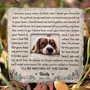 Meaningful Gift For Dog I Will Be Waiting At Door Pet Memorial Stone