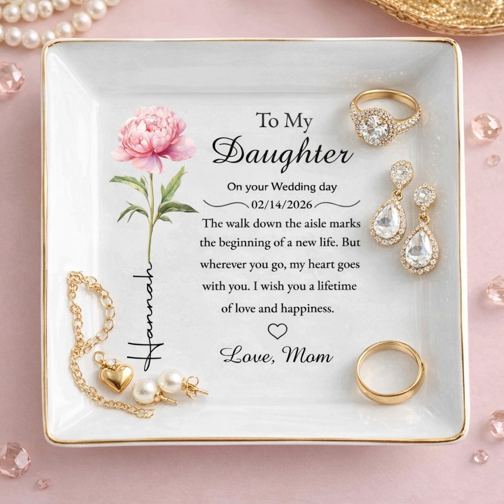 To My Daughter On Your Wedding Day, Jewelry Dish, Gift For Bride