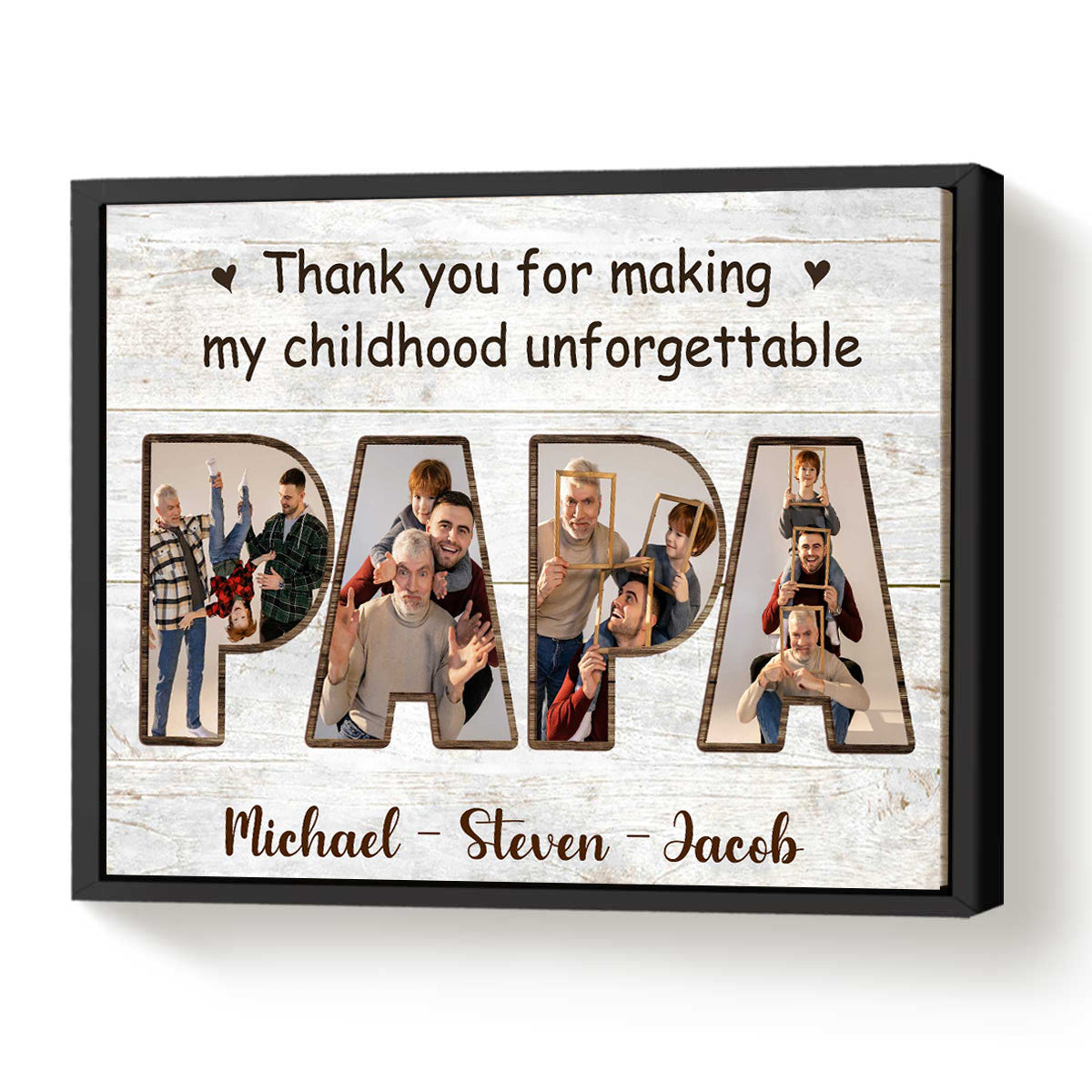 Personalized Gifts for Grandpa, Papa Gifts, Papa Photo Collage Print, Fathers Day Gifts For Papa, Christmas Gifts for Papa From Grandkids