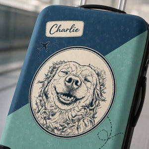 Custom Pet Portrait Luggage Cover — Name + Travel Stamp Design - Personalized Luggage Cover 110ef068-1343-4d1d-8234-0e112cedeb32.jpg