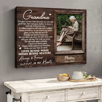 Personalized Memorial Gifts For Loss Of Daughter, Memorial Canvas, Picture Frame for Lost Loved One
