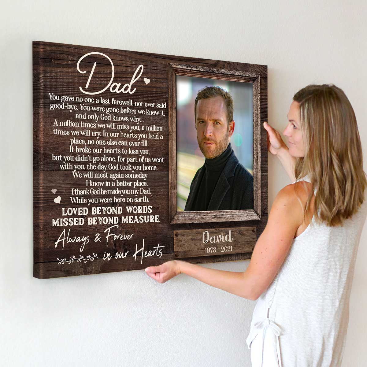 Personalized Memorial Gifts For Loss Of Daughter, Memorial Canvas, Picture Frame for Lost Loved One