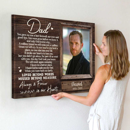Personalized Memorial Gifts For Loss Of Daughter, Memorial Canvas, Picture Frame for Lost Loved One