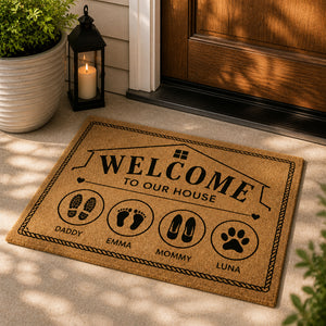 Personalized Family Footprints Welcome Doormat - Personalized Doormat 1117d21c-b906-4198-b4d7-c07b20d194a6.jpg
