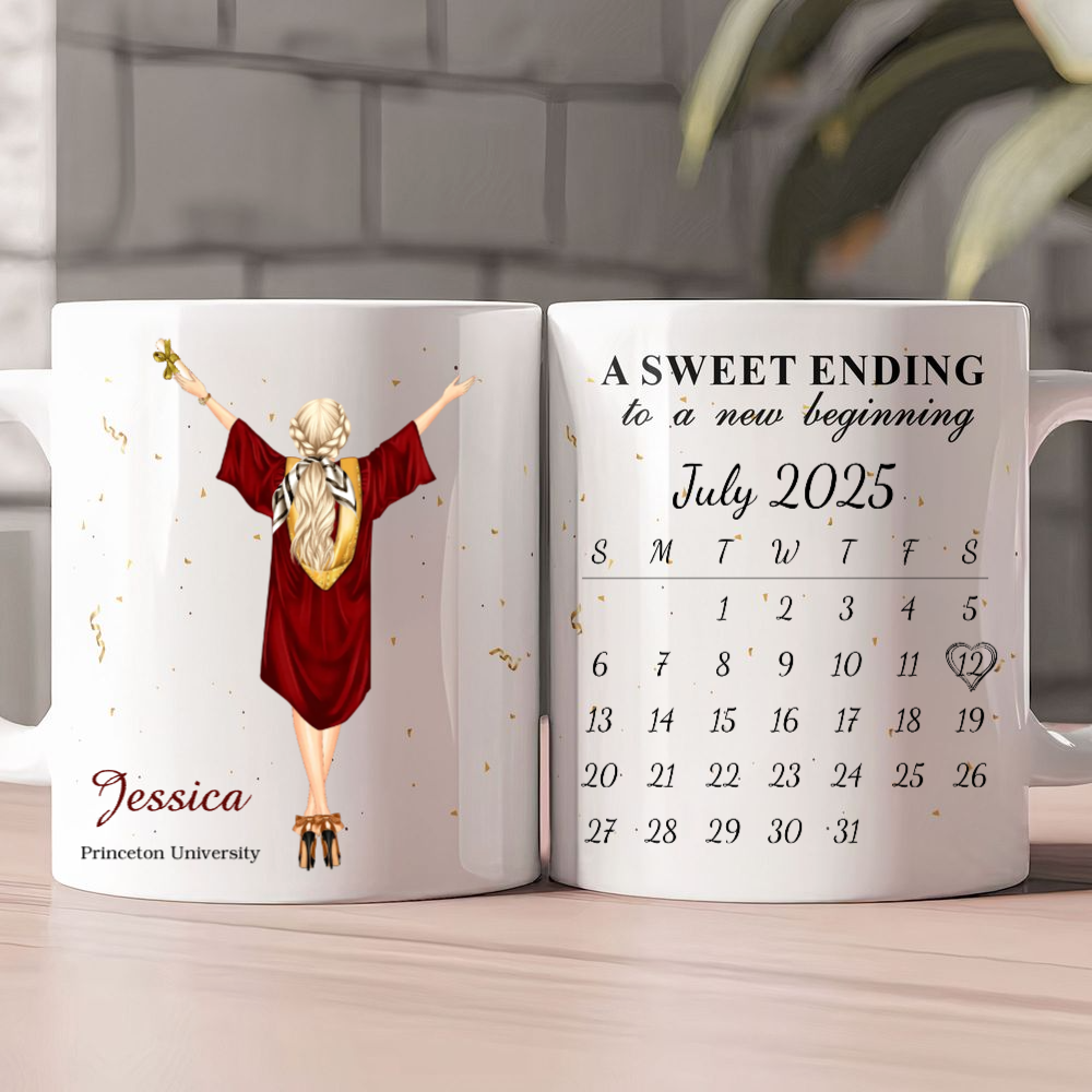 A Sweet Ending To A New Beginning Graduation - Personalized Mug - Graduation Gift For Son Daughter