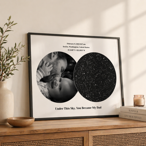 The Day You Became My Dad Custom Star Map, First Time Dad Gift, Night Sky By Date Canvas, New Dad Birthday Gift