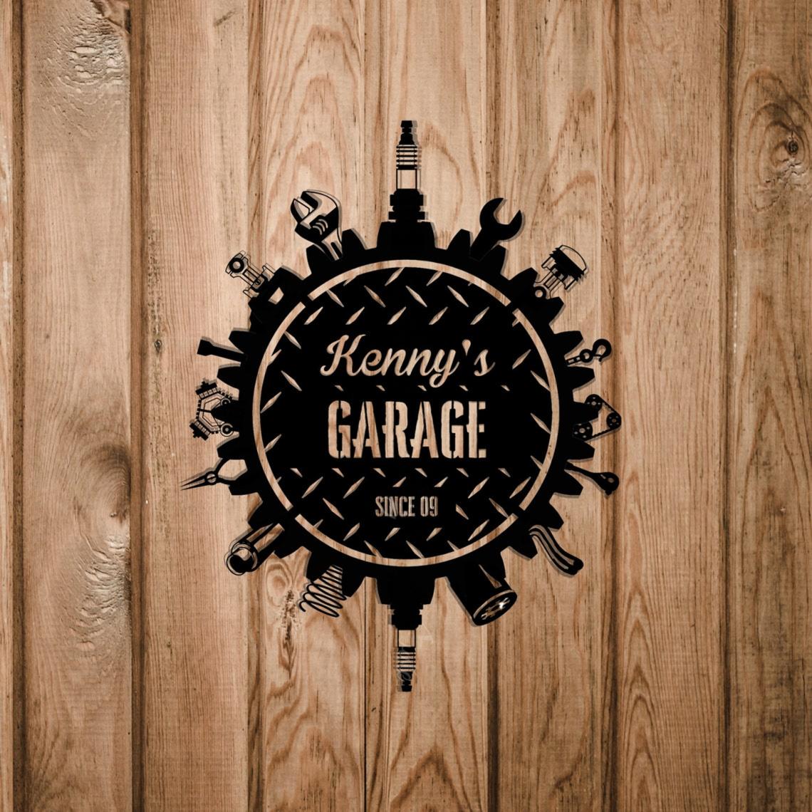 Personalized Metal Circular Mechanic Themed Parts, Tools Auto Shop, Garage Workshop, Business Decor Sign Gift