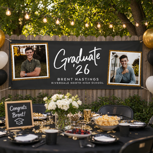 Personalized Graduation Photo Banner, Class of 2026 Party Decor, Graduation Party Decor