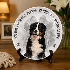 Pet Memorial Photo Plate – "How Lucky I Am" - Personalized Personalized Ceramic Plate 111de9a3-e1ac-47f1-93f7-098b0e262dbc.jpg