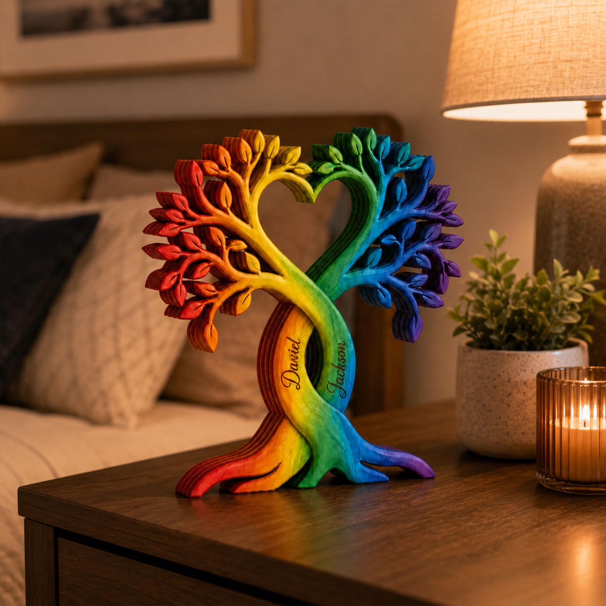 Personalized LGBT Couple Heart Tree Wooden Block, Custom Gay Couple Anniversary Gift, Rainbow Pride Wooden Sign, LGBTQ Wedding Keepsake 1128cdf4-f826-4e37-973b-689e796c40e7-3.jpg