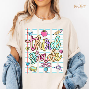 Striped Neon Third Grade Teacher Shirt, Back To School Gift, 3rd Grade Tshirt, Elementary School Tee, Teacher Appreciation Gift 112b5668-f023-4503-935f-65efe561fb7f-5.jpg