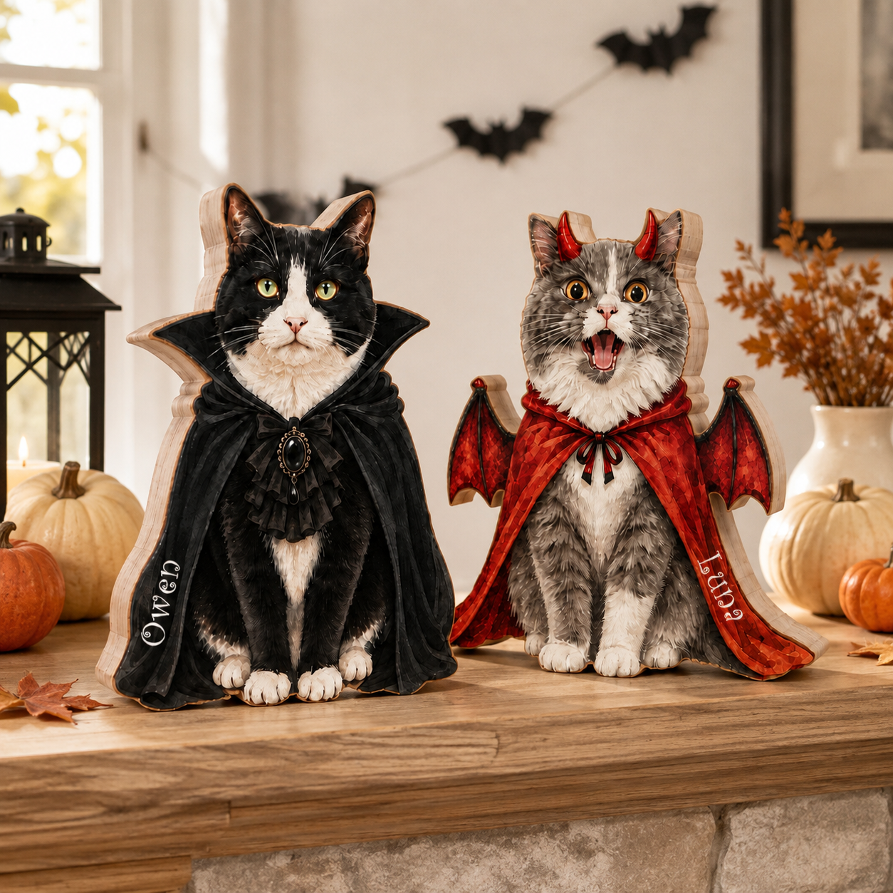 Custom Halloween Cat Portrait Wooden Block, Cat Lover Gift, Spooky Cat Decor, Halloween Cat Sign, Gothic Home Decor, Cat Mom Gift 112e837d-788d-47d3-9762-857018fbe66e-banner-1.png