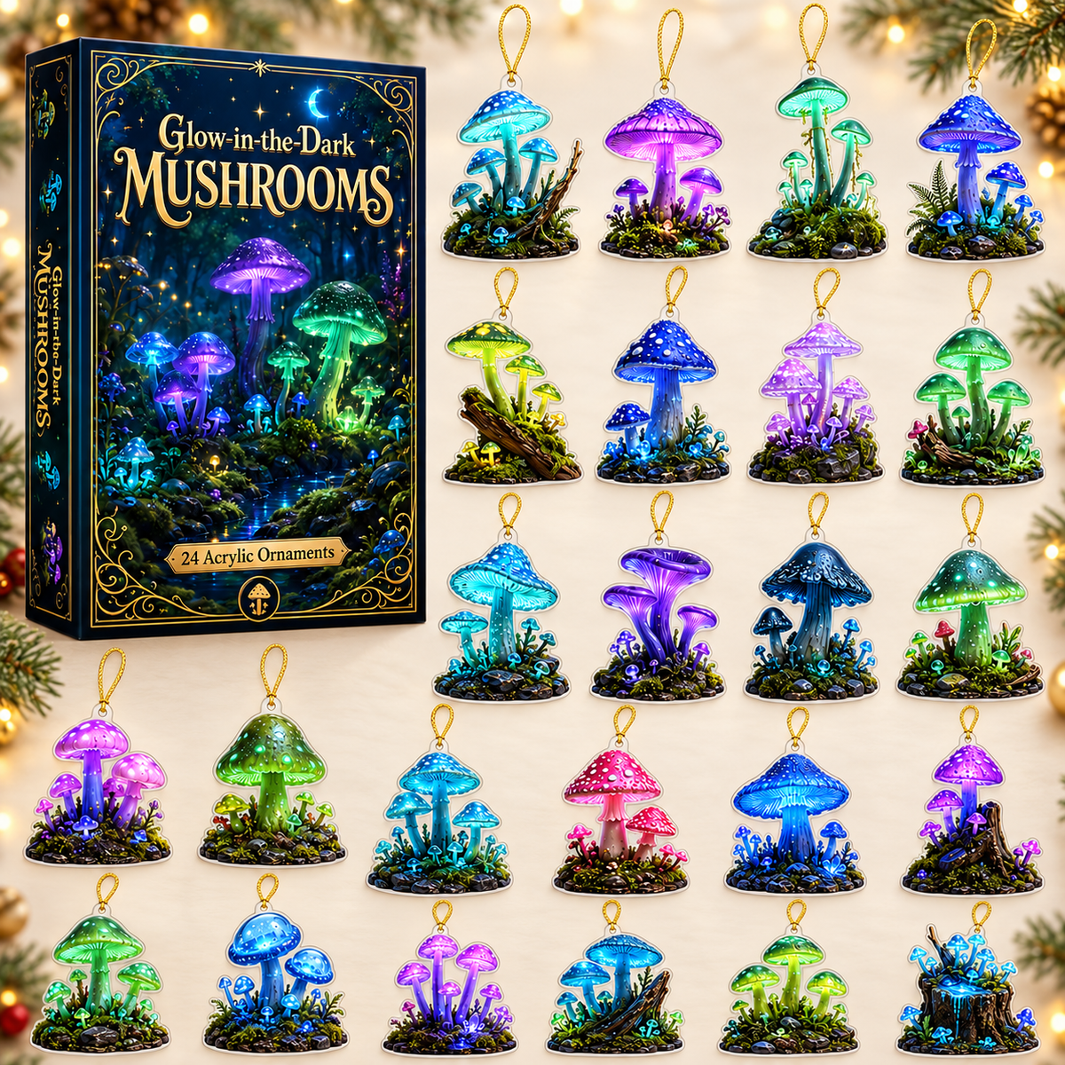 Glowing Mushrooms Advent Calendar 2026 - 24-Day Festive Countdown, Acrylic Charms Blind Box - Gift For Nature Lovers 113df631-7e7a-4628-a692-a293f9432a27-mushroom-box-charms.png