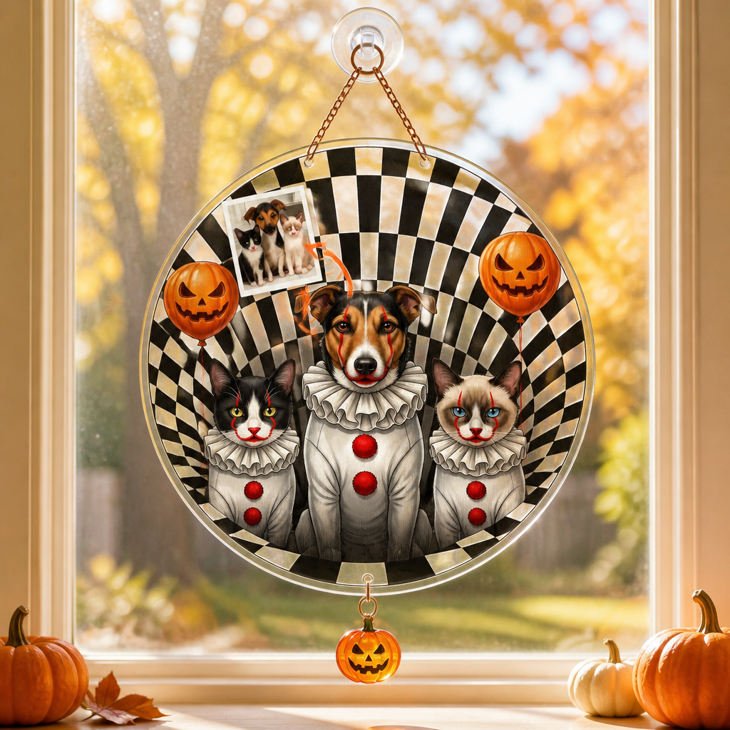 Custom Halloween Pet Doormat – Beware of the Pets - Personalized 1 Layered Suncatcher with Charm 11404971-30f6-4069-b85d-1d2c0682137b.png