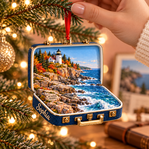 Personalized Acadia National Park 3D Suitcase Christmas Ornament – Maine Travel Souvenir & Gift for Nature Lovers 1169466d-9d17-4345-a34d-d7cdfaac9639-Hanging-Acadia-Lighthouse-Ornament-4.png
