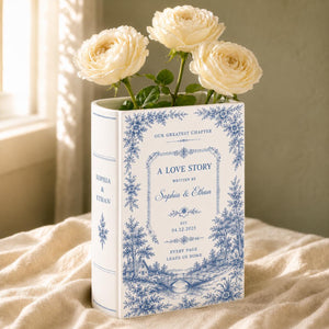 Custom Toile De Jouy Ceramic Book Vase, Personalised Wedding Gift for Couple, Bridal Shower Gift, Engagement, Wedding Gift, Bridesmaid Gift 118f16d0-5455-4776-aaa1-0a77b949f122-1.jpg