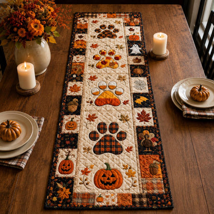 Printed Quilted Paw Print Table Runner, Fall Autumn Halloween Decor 11957df0-1546-40b5-a933-70bca396cf99-2.jpg