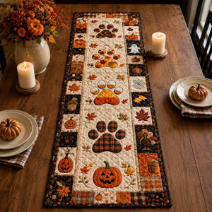 Printed Quilted Paw Print Table Runner, Fall Autumn Halloween Decor 11957df0-1546-40b5-a933-70bca396cf99-2.jpg