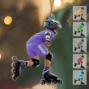 Roller Skating Kid - Personalized Acrylic Ornament - Christmas Gift For Roller Skater, Gift For Kid