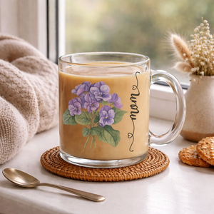 Personalized Birth Month Flower Mug for Mom, Custom Birth Flower Gift, Custom Floral Coffee Mug, Mother's Day Gift, Birthday Gift for Mom
