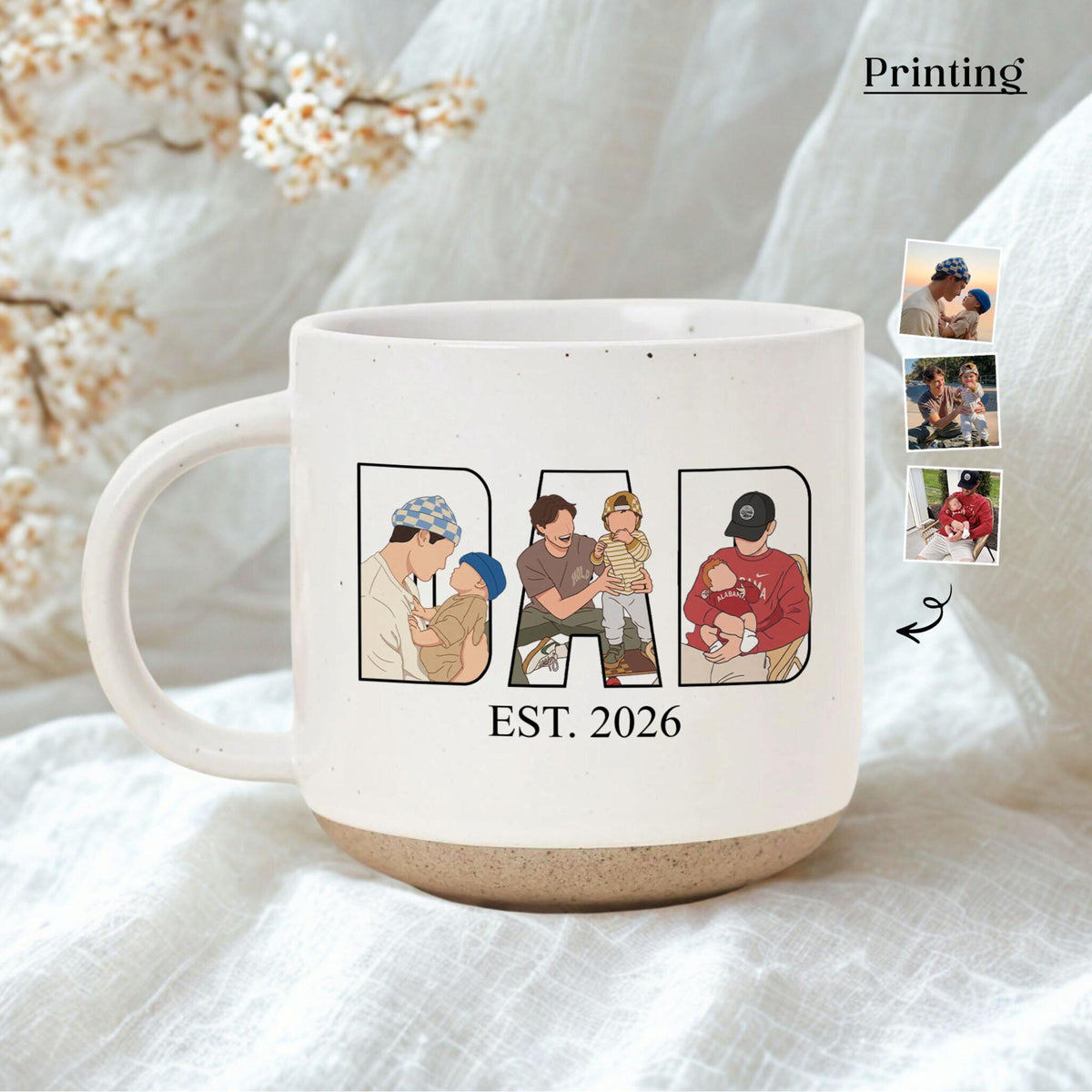 Personalized Dad Photo Mug, Custom Father s Day Gift, Daddy Picture Collage Mug, Birthday Gift for Dad, Photo Coffee Mug, Gift for Husband