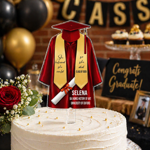 Personalized Graduation Cake Topper, Custom Graduation Gown Cake Topper, Class Of 2026, Graduation Decoration, School Graduation Keepsake