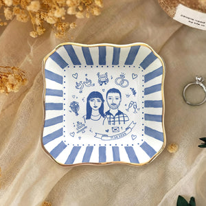 Custom Engagement Ring Dish, Personalized Engagement Gift for Bride, Engaged Jewelry Dish for Her, Custom Wedding Jewelry Tray