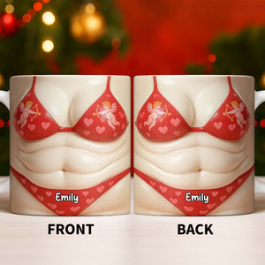 Custom Cupid-Themed Mug With Hearts And Angels, Personalized Coffee Mug, Gift For Partner