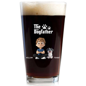 The Cool Dog Father - Personalized Beer Glass - Gift For Dog Owners, Dog Lovers, Father's Day Gift