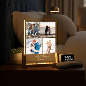 Personalized Silhouette Photo Night Light - Custom Anniversary Gift for Couple - Acrylic Photo Plaque - Unique Gift for Him or Her