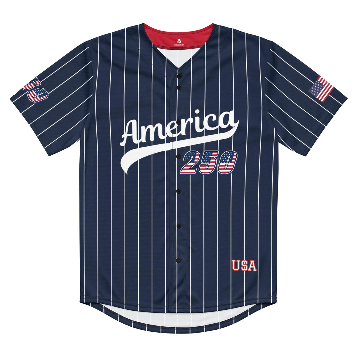 Personalized USA 250th Baseball Jersey, Red White and Blue, Custom Patriotic Shirt, Independence Day Apparel, 4th of July